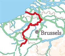 Location of navigable river Schedt/Escaut