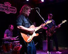 The Greg Humphreys Electric Trio performing at The Pour House Music Hall, Raleigh, North Carolina in 2016. Photo by Kfp Foto, used by permission