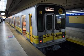 Train 5115 on Line C of the Buenos Aires Underground