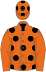 Orange, black spots, orange sleeves