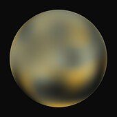 Pluto from Hubble, computer enhanced