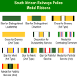 South African Railways Police medal ribbons 1966–86, SVG