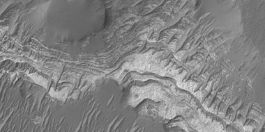 Close-up of layers in Lotto Crater, as seen by HiRISE under HiWish program