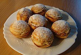 Tray of æbleskiver with cardamom