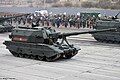 Self-propelled artillery during a rehearsal in Alabino