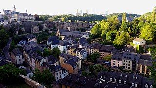 View of the Luxembourg center cityscape from Cité Judiciaire