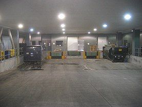 An interior loading dock at the New Research Building Harvard Medical School