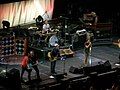 Pearl Jam with Neil Young (centre) at the Air Canada Centre, Toronto, Canada on September 11, 2011.