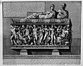 Sarcophagus of Alexander Severus and Julia Mamaea from Monte del Grano, etching, 1756