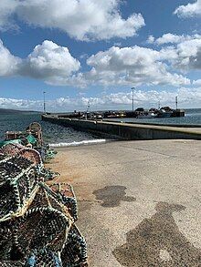 Lobster pots on the harbour at Tingwall, Orkney