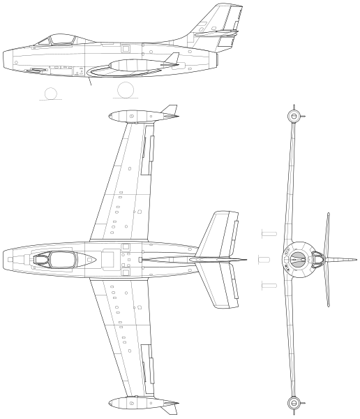 File:Dassault Ouragan 3-view.svg