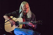 Ed Gerhard playing a Breedlove dreadnought guitar at the Canadian Guitar Festival in 2014