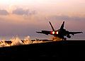 F 18 Hornet taking off from the USS Harry Truman