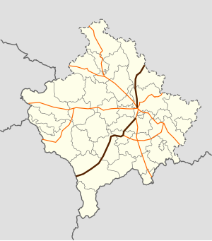 The M25 runs through the northeast and southwest of Kosovo.