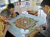 Making a sand mandala