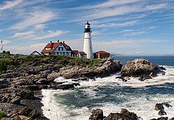 The Portland Head Light, located in Cape Elizabeth