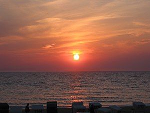 Sundown near Westerland, Sylt, Germany (August 2002).