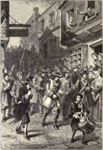 A 19th-century interpretation showing the arrest of Governor Andros during Boston's brief revolt