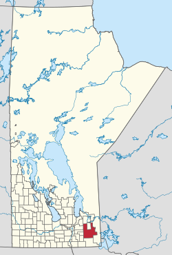 Location of the Rural Municipality of Reynolds in Manitoba