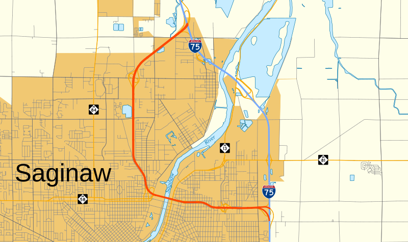 File:I-675 MI map.svg