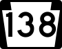 Pennsylvania Route 138 marker