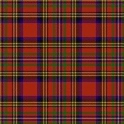 A heraldic tartan, woven in 2/2 wool twill. Threads of four colours are interwoven to make rectangles of eight colours. Most of the rectangles aren't square.