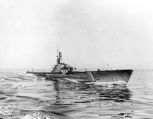 Crevalle (SS-291), under way, c. 1944.