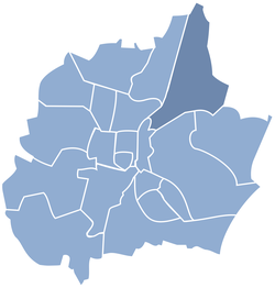 Location of Wyczerpy-Aniołów within Częstochowa