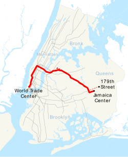 Map of the "E" train