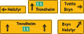 Portal guide[N 6] Used on portals. Shows which destination a lane is intended for.