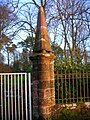 Detail of the gatepost at Speir's school, Beith.