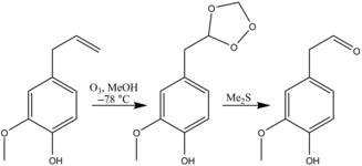 Eugenol ozonolysis