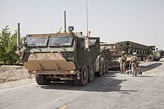 Photographed in Helmand Province, Afghanistan, a MK16 LVSR tractor truck variant