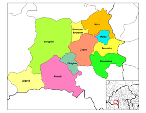 Provincial map of its departments