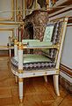 An armchair à la reine. Same as the cabriolet, but with a flat back. (Palais Rohan, Strasbourg)