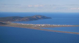 The village of Miquelon seen from the west