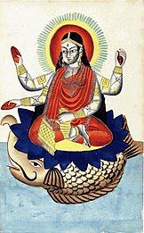 Makara as the Vahana (vehicle) of the river-goddess Ganga