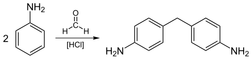 File:Synthesis of 4,4'-diaminodiphenylmethane.svg