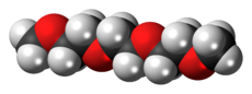 Space-filling model of the triglyme molecule