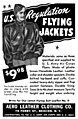 An A-2 "bomber" jacket, from Aero. Old out of copyright ad.