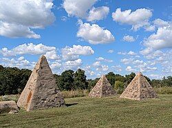 Pyramids in Hickory Grove Cemetery, near Avery