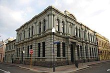 This is a photograph of the Kreglinger Buildings which include the former Westpac Bank Building built in 1892.