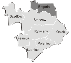 Location within Staszów County