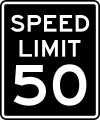 R2-1 Black speed limit sign