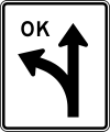 R3-6aL Optional movement lane control, Left turn and straight through with OK