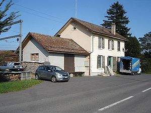 Two-story station building