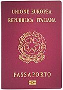 Emblem on an Italian passport