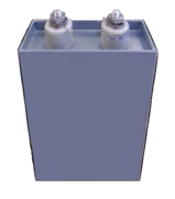 Power film capacitor in rectangular housing