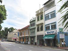 The relative position of Rairua amongst the shophouses along Neil Road.