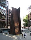 Richard Serra (born 1939), Fulcrum 1987, 55 ft high free standing sculpture of Cor-ten steel near Liverpool Street station, London